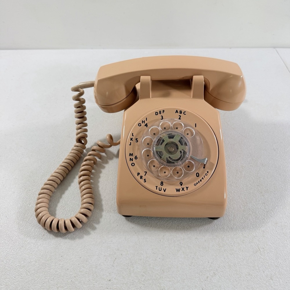 Vintage ITT Model 500 Rotary Desk Telephone Beige Desk Phone Prop READ